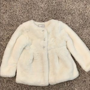 Faux fur dress coat
